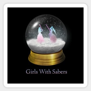 Girls With Sabers Snow Globe Sticker